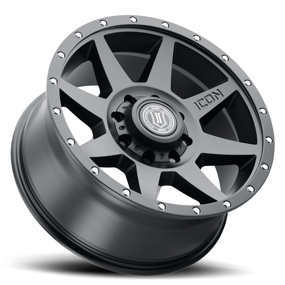 Rebound 20 X 9 / 8 X 170 6MM Offset 5.25 Inch Backspace Satin Black, ICON Alloys