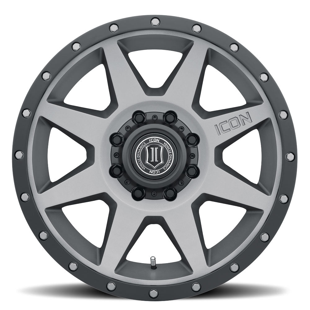 Rebound 20 X 9 / 8 X 180 12MM Offset 5.5 Inch Backspace Titanium, ICON Alloys