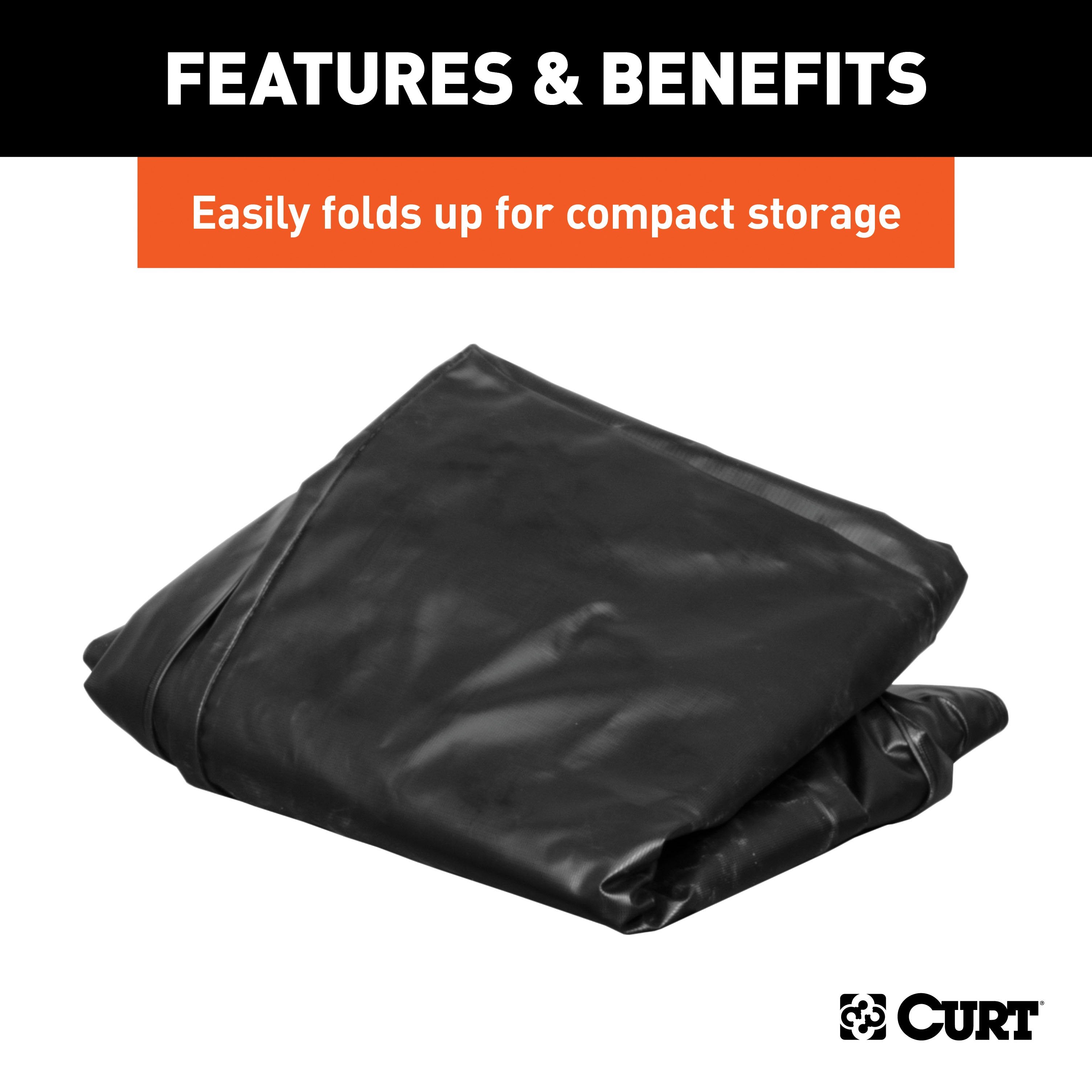 CURT 56 x 18 x 21-Inch Weather-Resistant Black Vinyl Cargo Bag for Hitch Carrier Model 18210