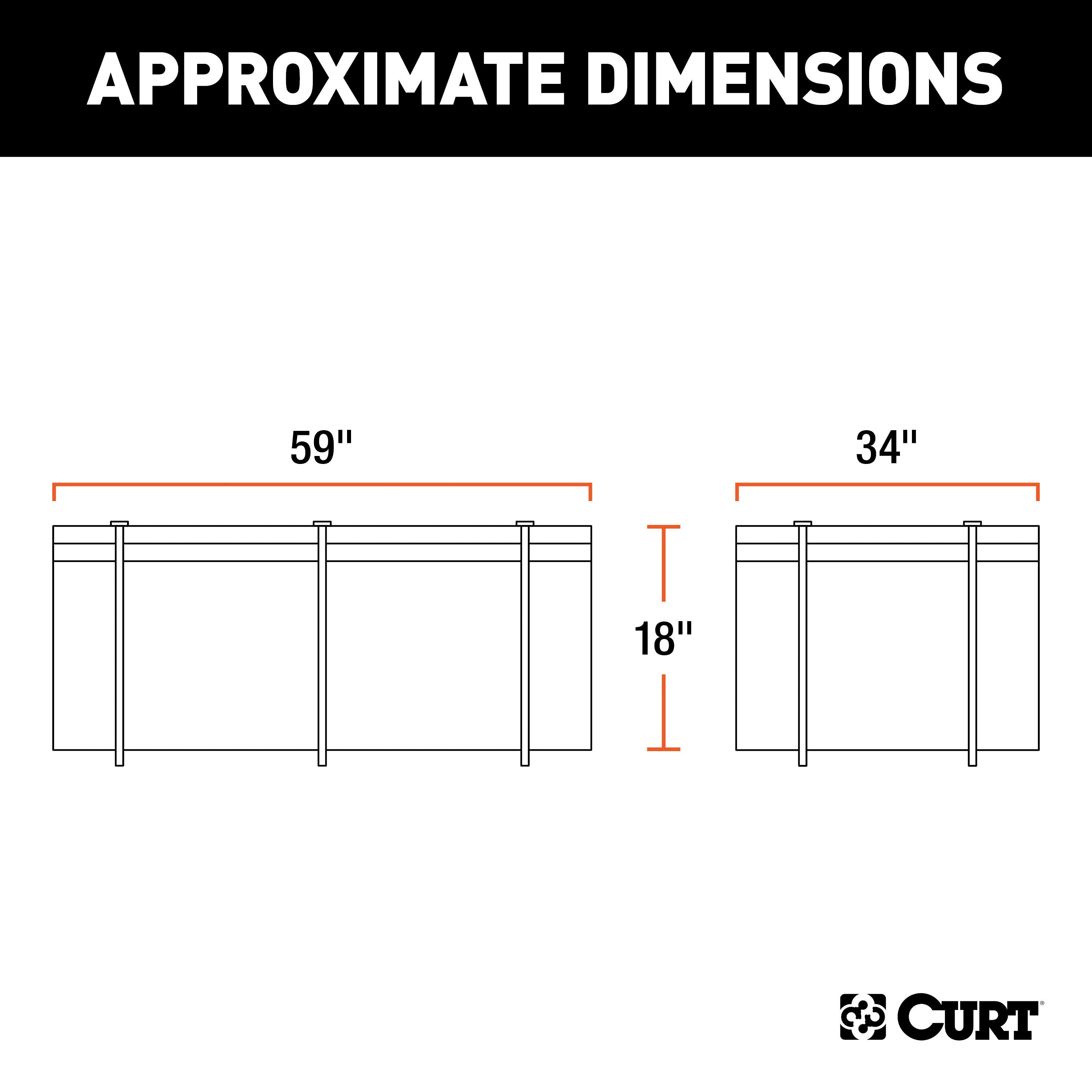 CURT 59 x 34 x 18-Inch Weather-Resistant Black Vinyl Roof Rack Cargo Bag for Roof Basket Model 18221