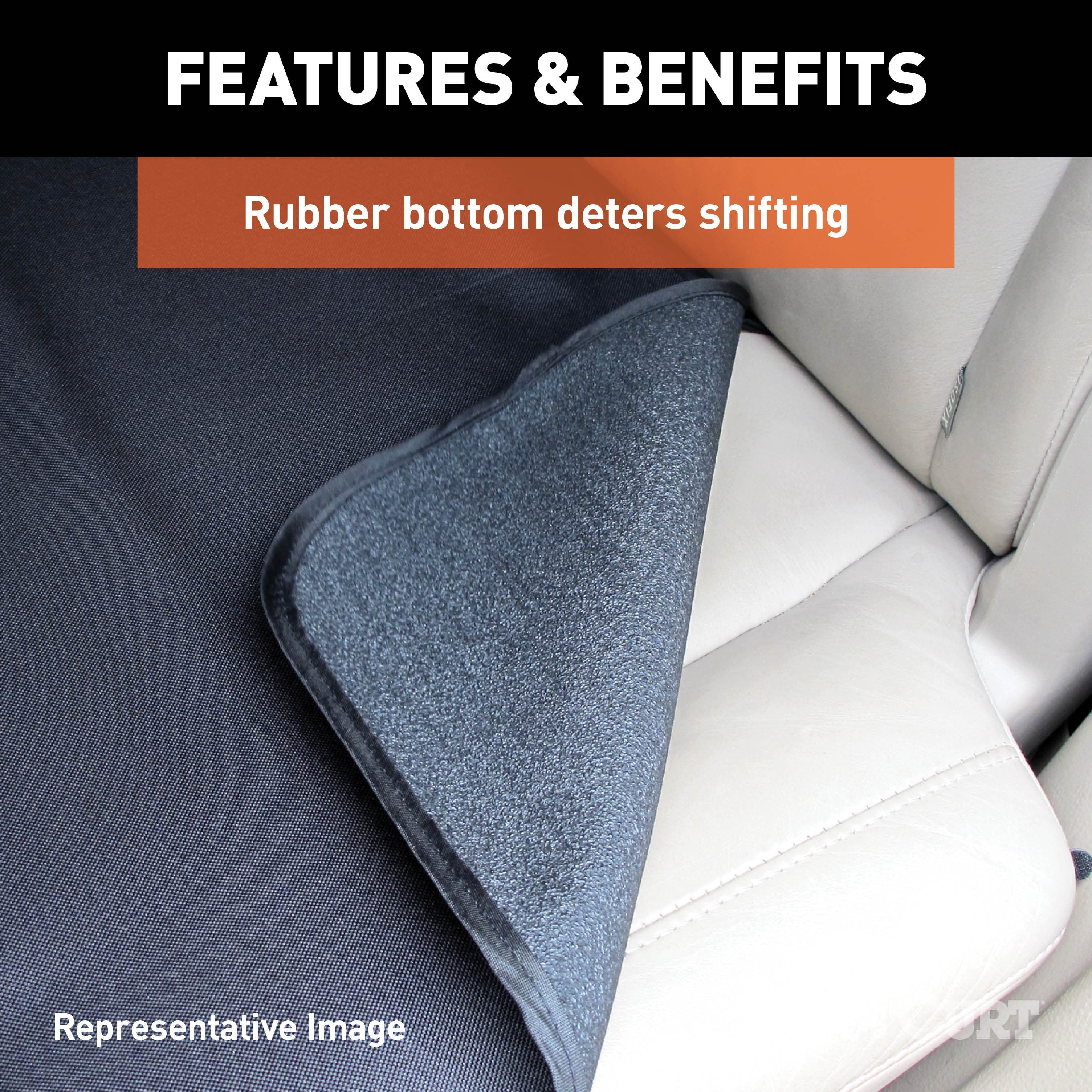 CURT Seat Defender 58-Inch x 23-Inch Black Waterproof Universal Bucket Car Seat Cover Protector Model 18501