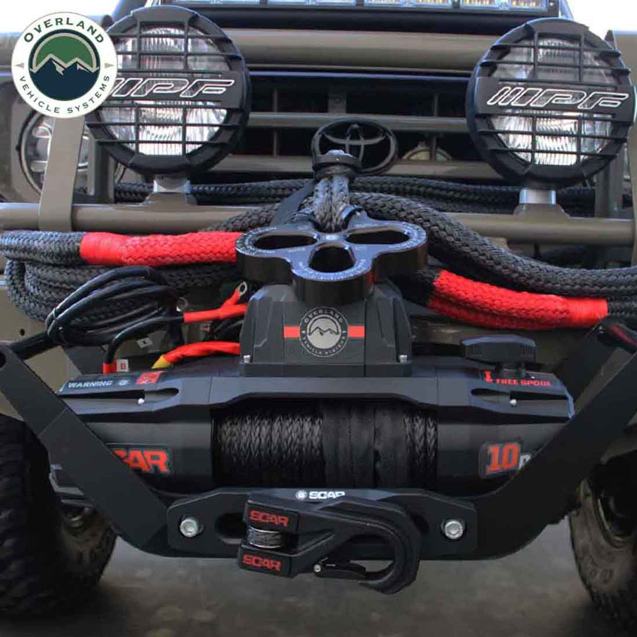 SCAR 10P - 10,000 lb. Winch With Synthetic Rope and Wireless Remote Overland Vehicle Systems