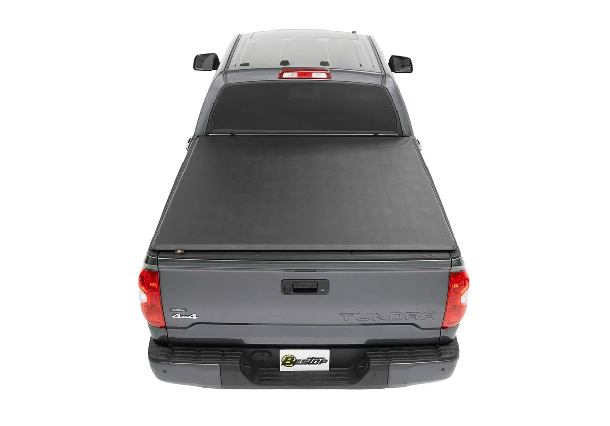 EZ-Roll Soft Tonneau Cover For Toyota 2007-2024 Tundra 5.5 Foot Black Tailgate Spoiler Not Included Bestop