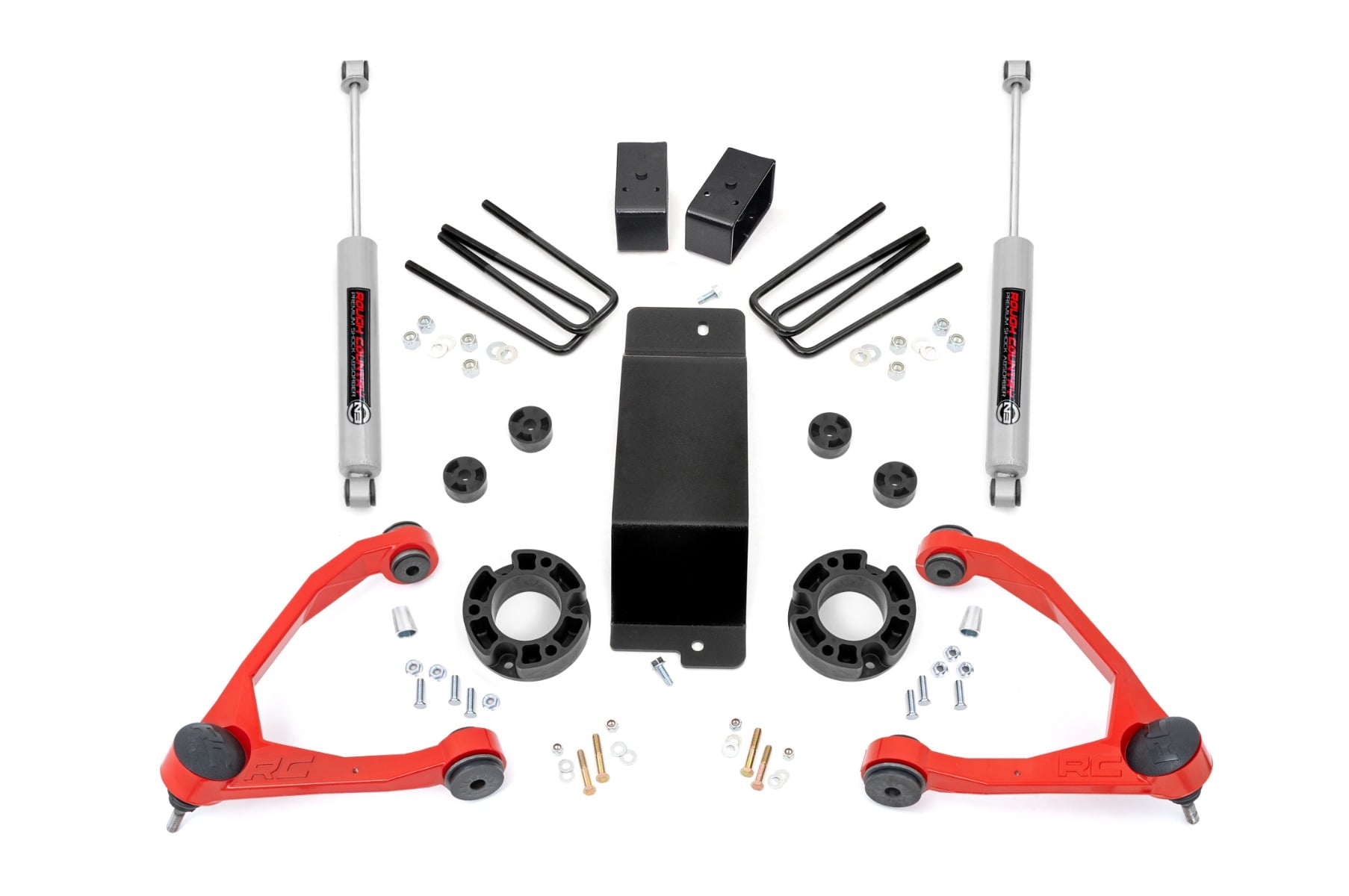 3.5 Inch Lift Kit Alum/Cast Steel Red Silverado/Sierra 1500 (07-16) Rough Country