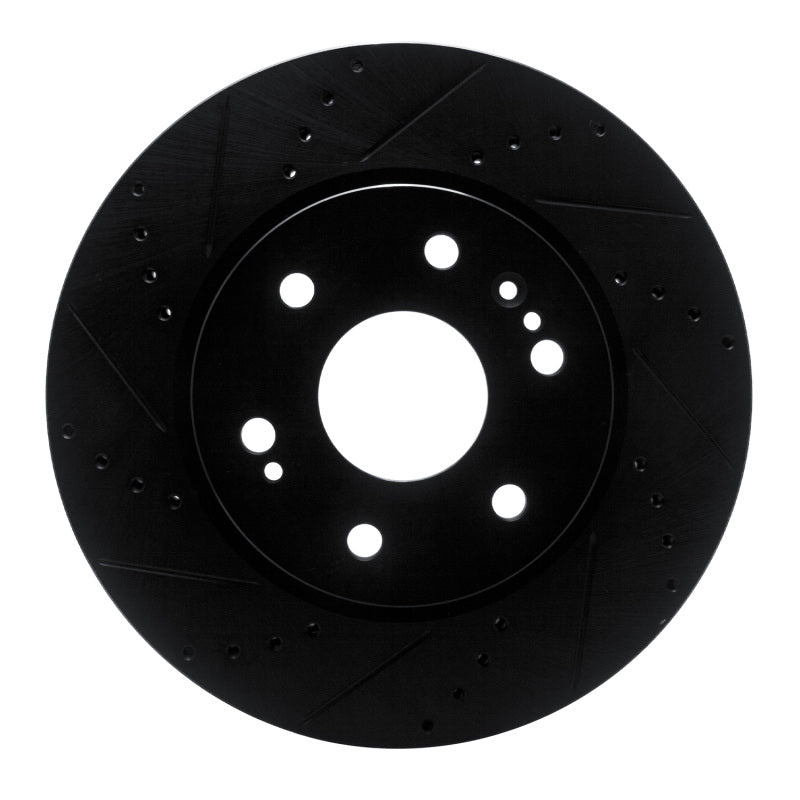 R1 2019-2026 Cadillac Escalade ESV Front Left Drilled & Slotted Black Brake Rotor