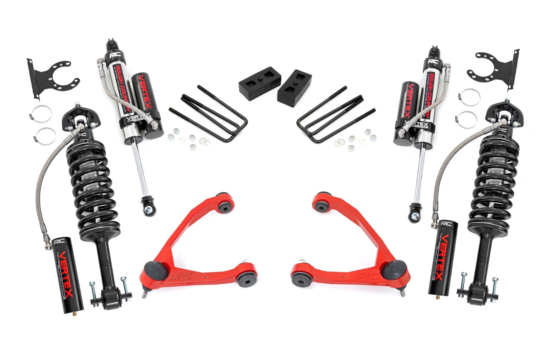 3.5 Inch Lift Kit Forged UCA Cast Steel Vertex Red Silverado/Sierra 1500 (07-13) Rough Country
