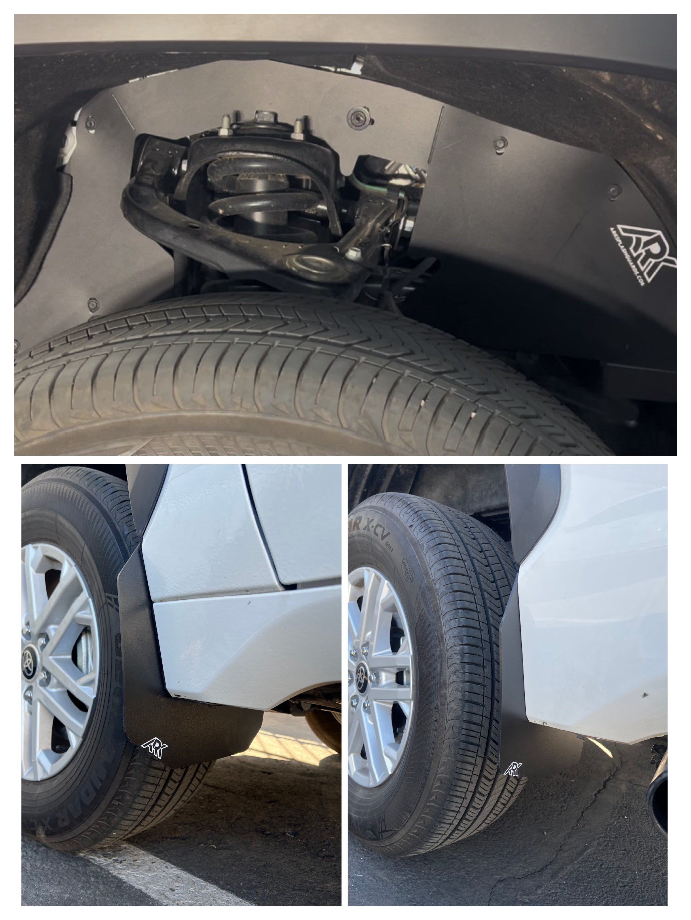 2022+ Toyota Tundra TriXPoly mud flaps showcasing durable protection and fitment around the wheel well and tire.