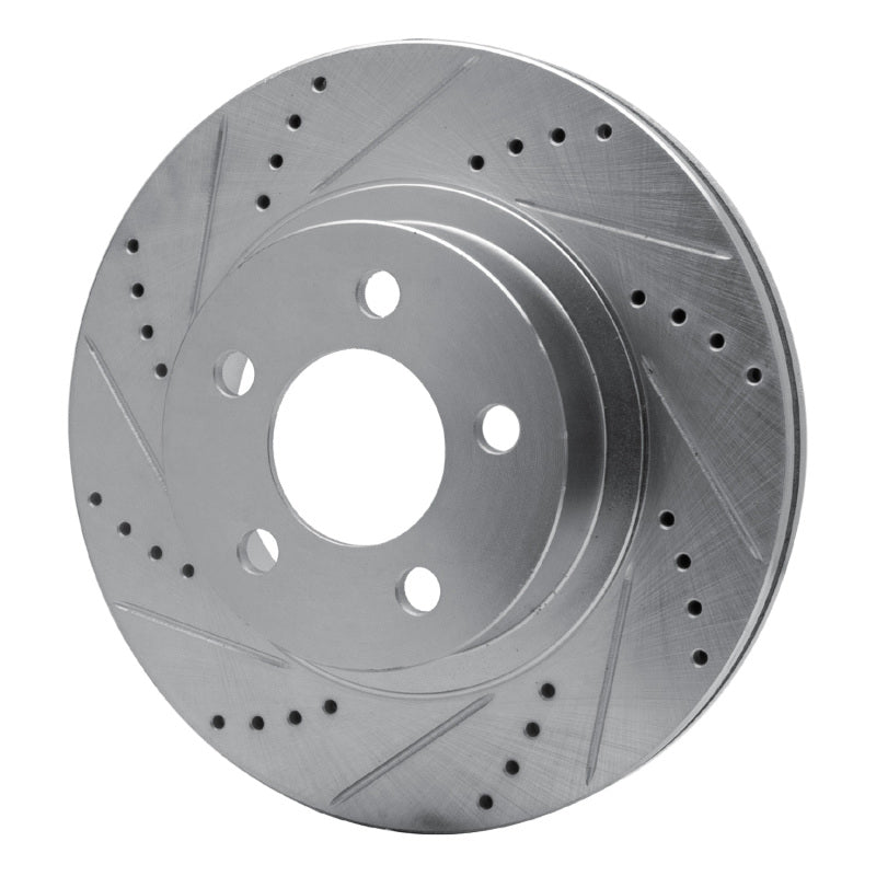 R1 2001-2011 Ford Explorer Sport Front Left Drilled & Slotted Silver Brake Rotor