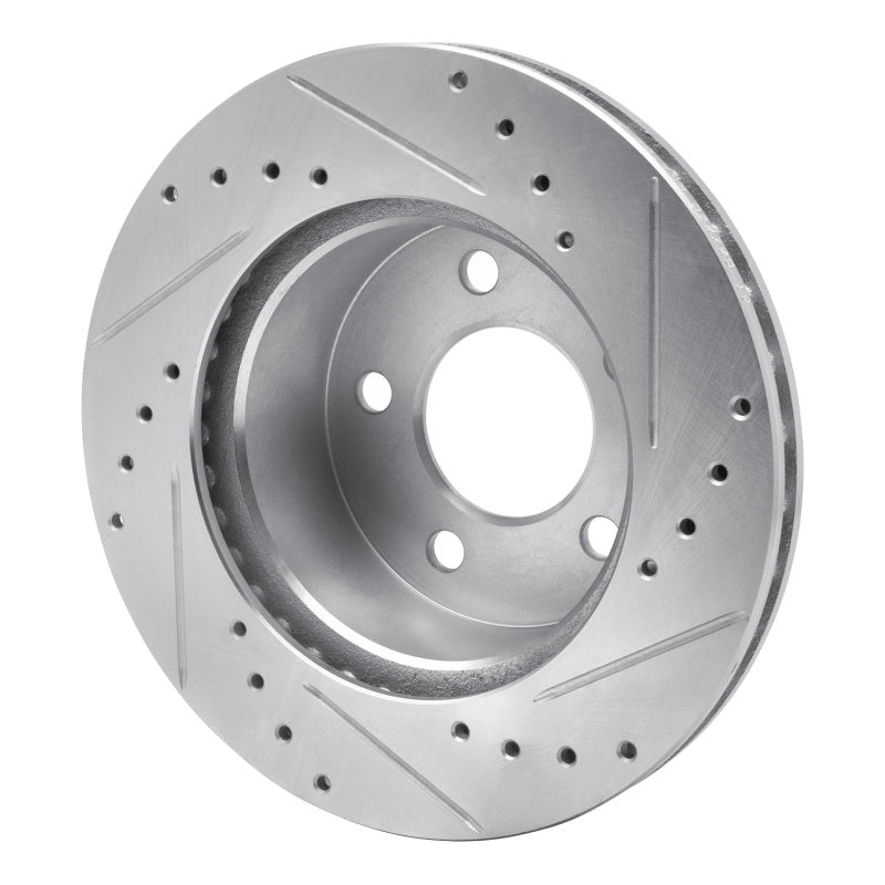 R1 90-99 Jeep Cherokee Front Left Drilled & Slotted Silver Brake Rotor