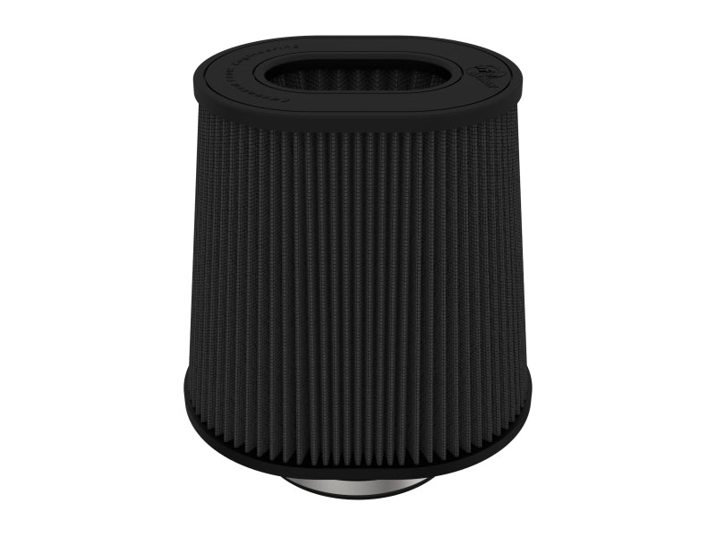 afe Magnum FORCE replacement air filter with inverted design, featuring a black pleated filter element for enhanced airflow.
