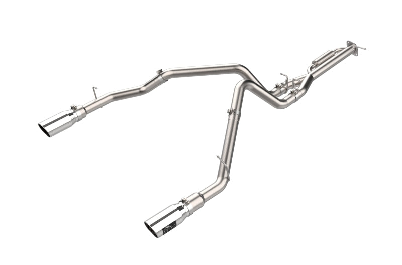 AFE Vulcan Series Cat-Back Exhaust System for 2025 RAM 1500 V6-3.0L, showcasing polished stainless steel construction and dual tips.