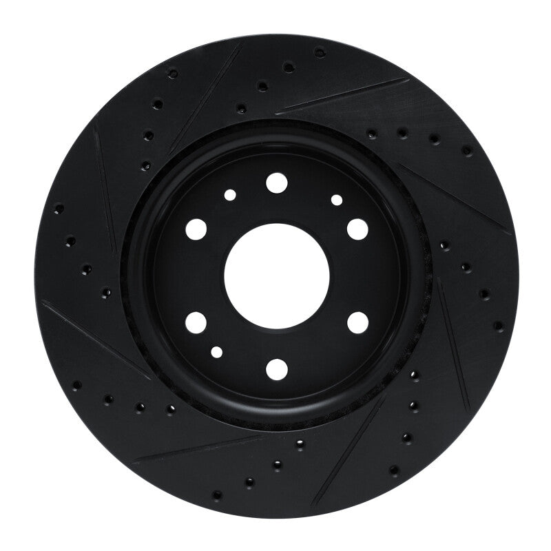 R1 23-25 Chevrolet Colorado Front Right Drilled & Slotted Black Brake Rotor
