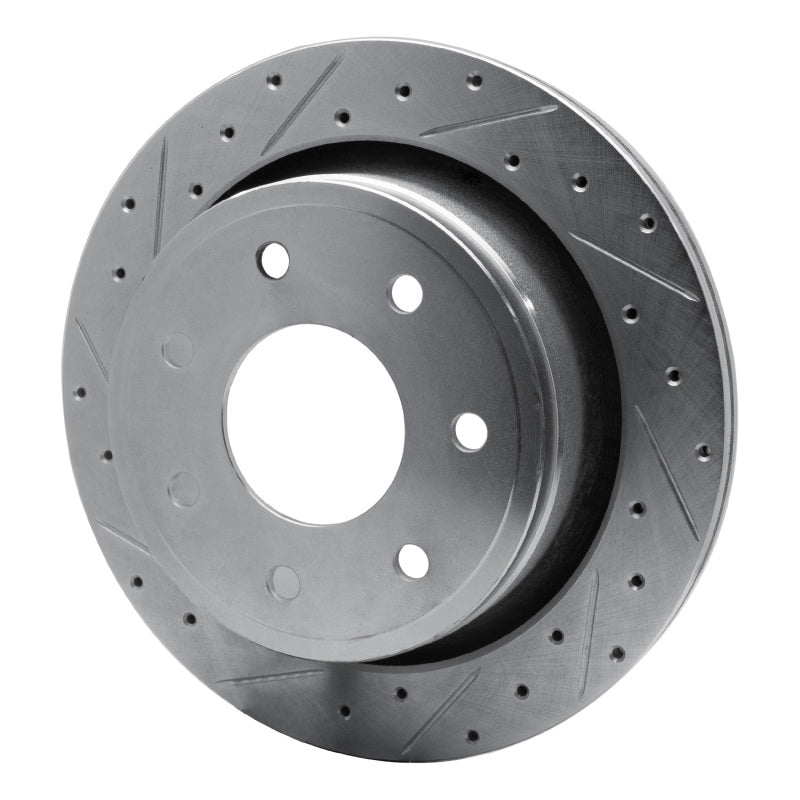 R1 12-14 Ford F-150 4WD Rear Left Drilled & Slotted Silver Brake Rotor