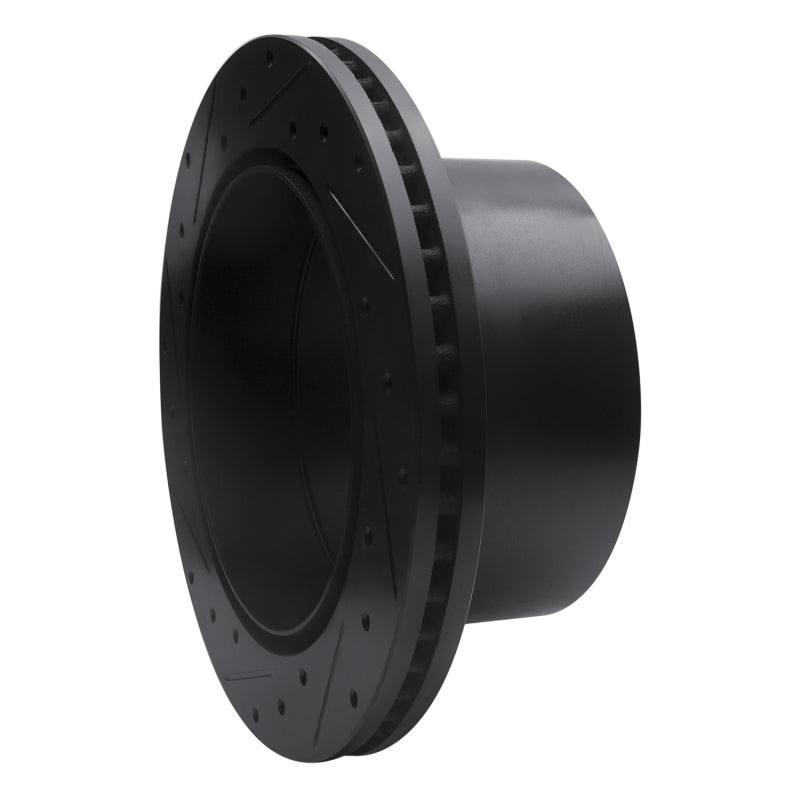 R1 01-10 Chevrolet Express 3500 Rear Right Drilled & Slotted Black Brake Rotor