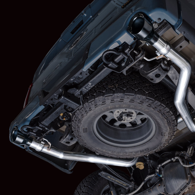 AWE Tuning 2021+ Ford F-150 Tremor (w/ Bumper Cutouts) 0FG Resonated Cat-Back - Diamond Black Tips