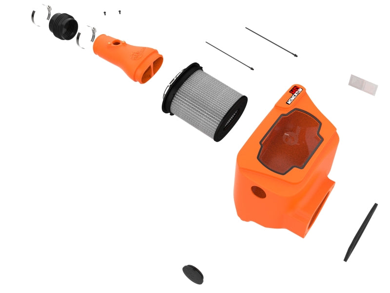 afe Momentum Sealed Intake system for Toyota Land Cruiser J300 22-25 V6-3.3L, featuring an orange housing and filter components.