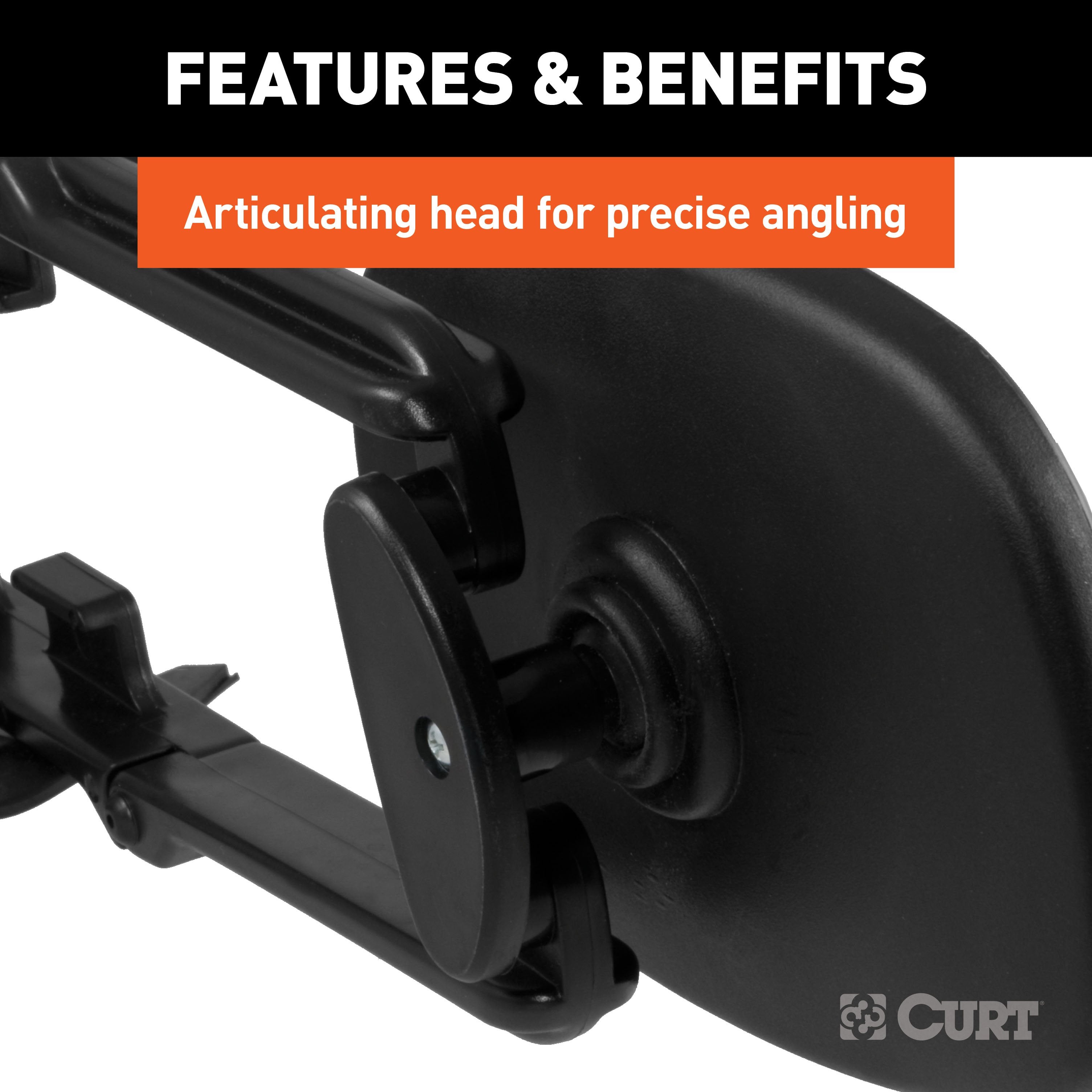 CURT 5 x 7-1/2-Inch Universal Strap-On Adjustable Extendable Towing Mirror Model 20002