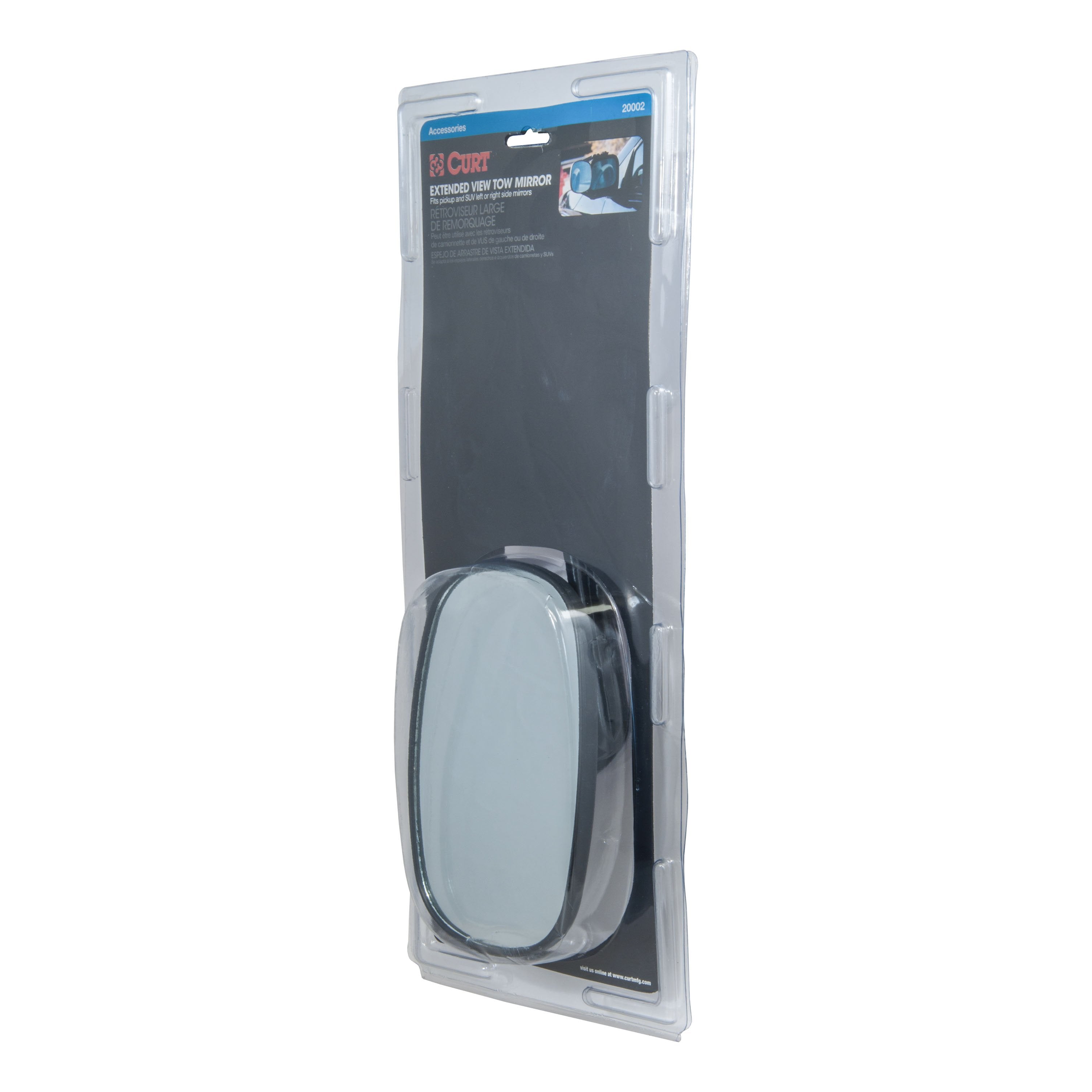 CURT 5 x 7-1/2-Inch Universal Strap-On Adjustable Extendable Towing Mirror Model 20002