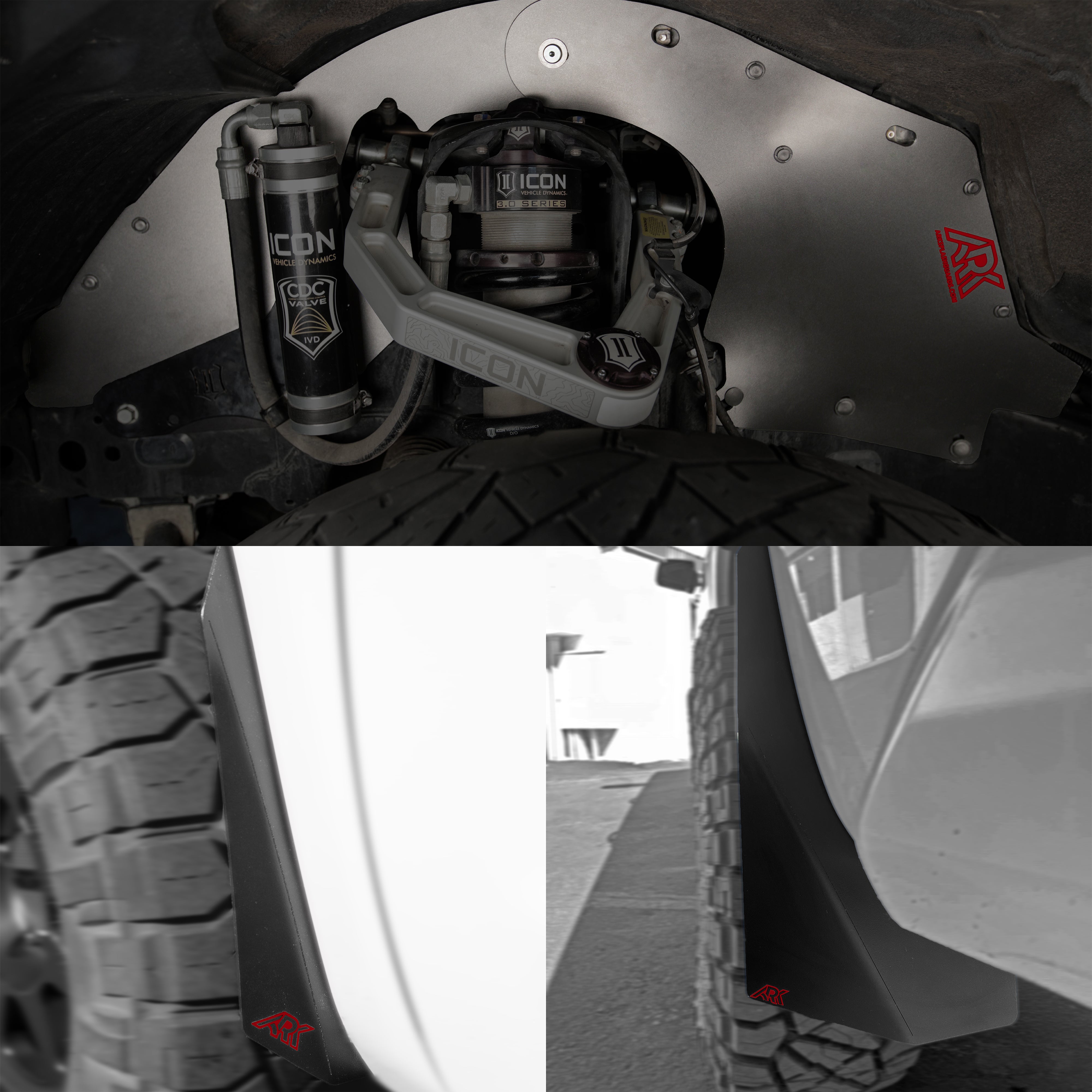TriXpoly splash guards and mudflaps for 2007-2021 Toyota Tundra, designed for off-road protection and durability.