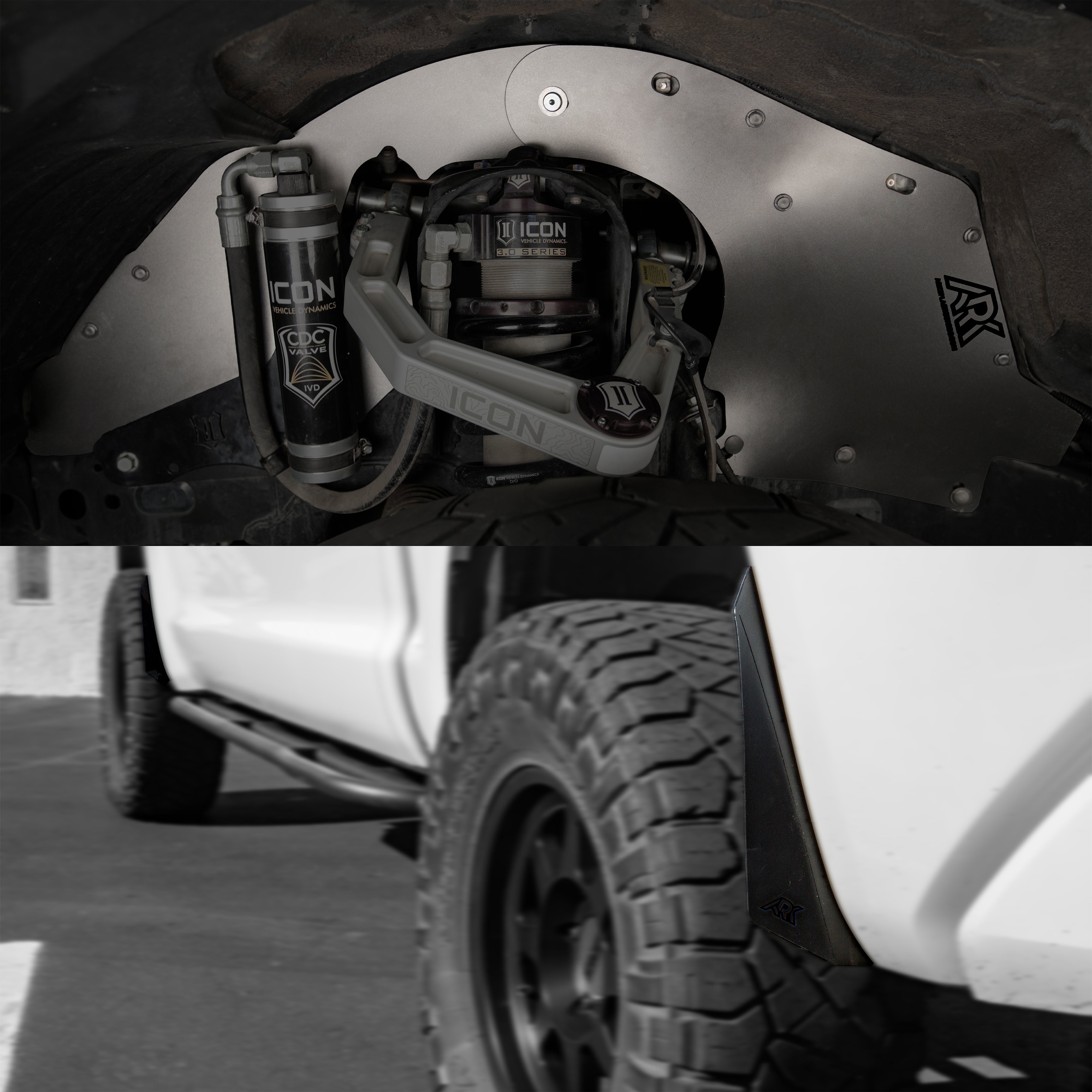 TriXpoly splash guards and mudflaps for 2007-2021 Toyota Tundra, enhancing protection and style for offroad adventures.