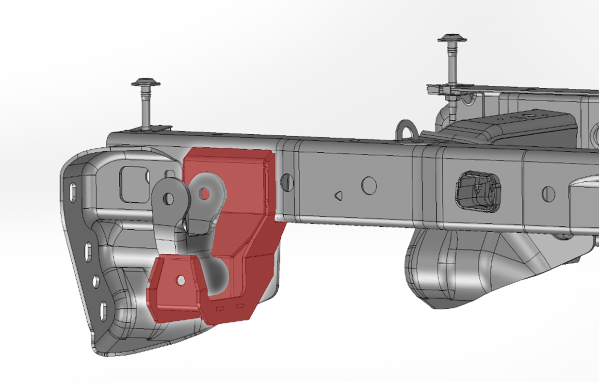 Gen 1 Raptor Fabricated Rear Shackle Hanger - stock location