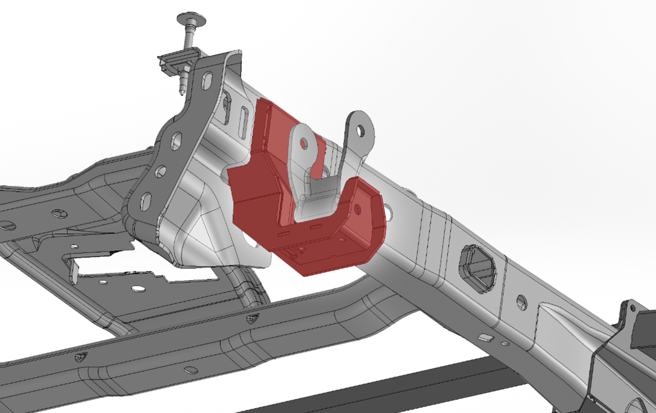 Gen 1 Raptor Fabricated Rear Shackle Hanger - stock location