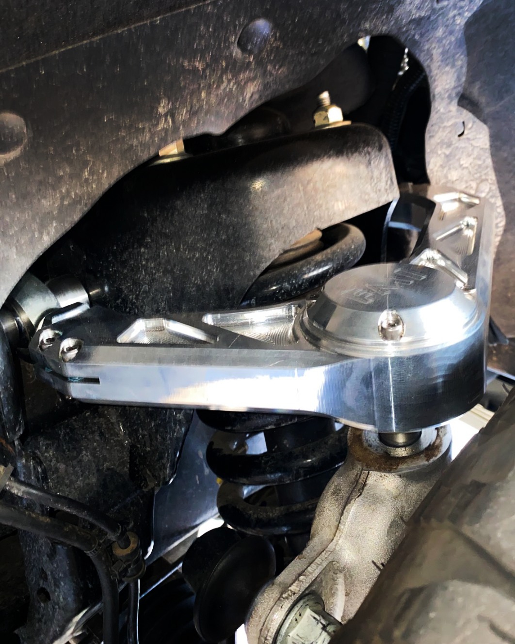 Billet upper control arm kit for 2015-2024 Ford F-150, showcasing stock length design and durable construction.