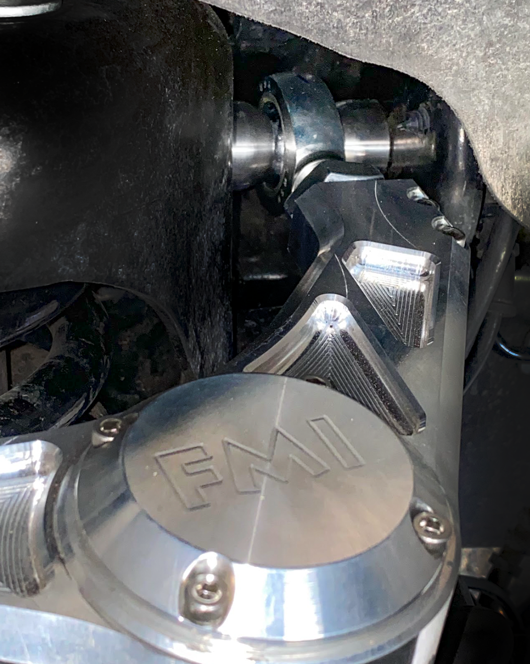 Billet upper control arm kit for 2015-2024 Ford F-150, showcasing precision engineering and stock length design.