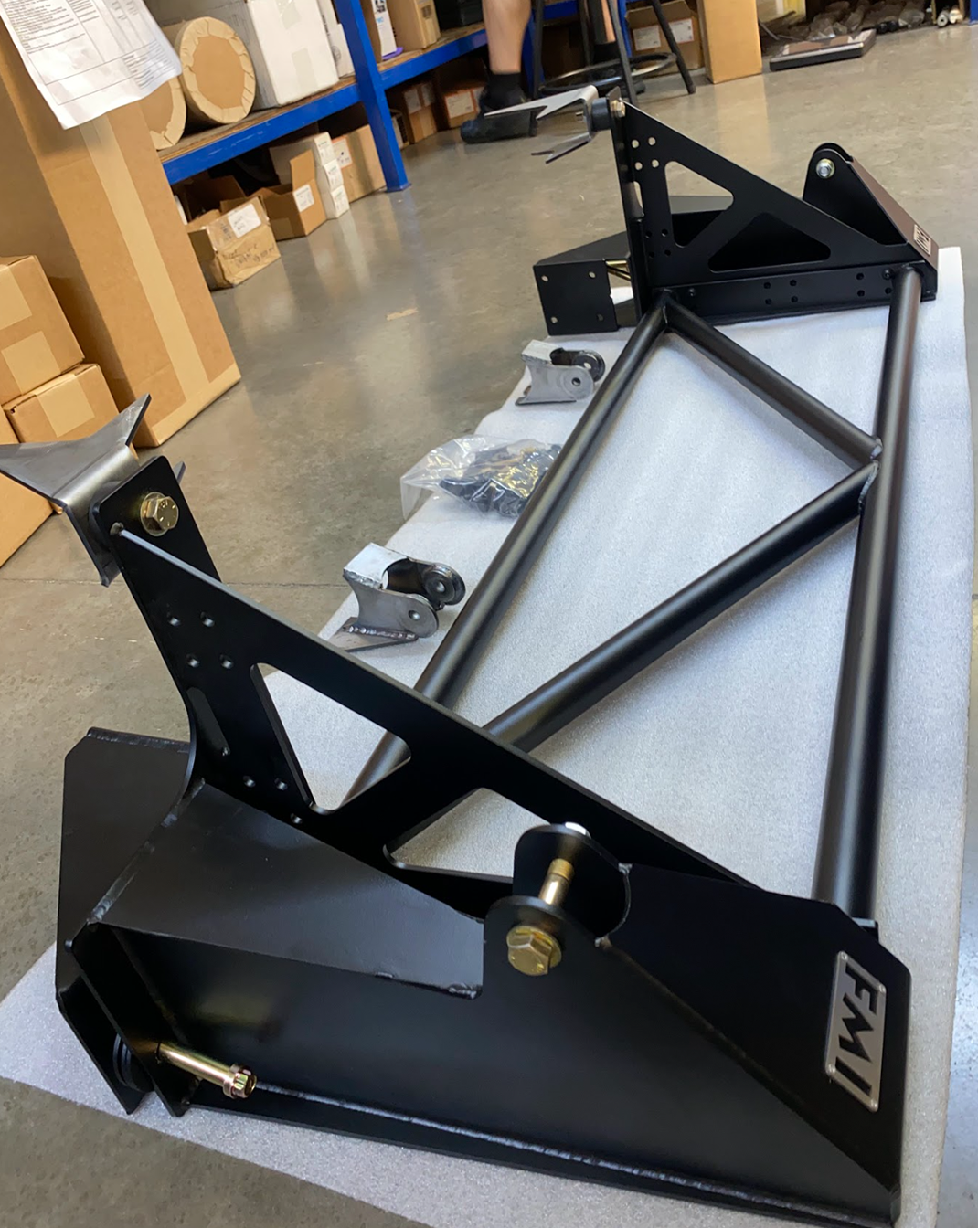 Raptor rear bed cage shock tower for 20.25-inch wheel travel, designed for 2017-2020 models, showcasing sturdy construction.