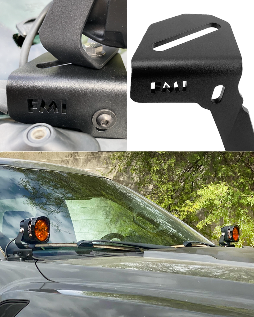 Front A-Pillar light mount kit for 2017-2020 Gen 2 Raptor, designed for easy installation of offroad lights.