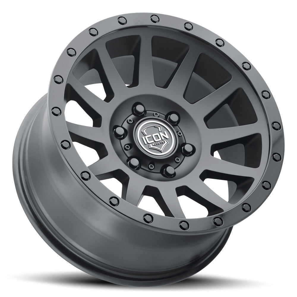 Compression 17 X 8.5 / 6 X 135 6MM Offset 5 Inch Back Space Double Black, ICON Alloys