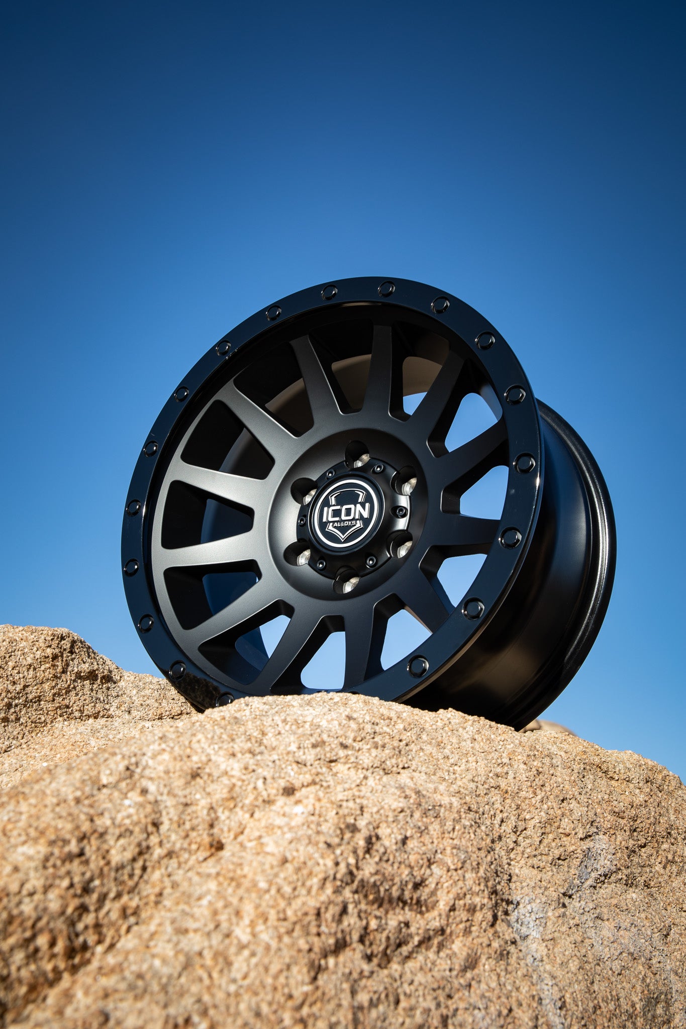 Compression 17 X 8.5 / 6 X 5.5 25MM Offset 5.75 Inch Back Space Double Black, ICON Alloys