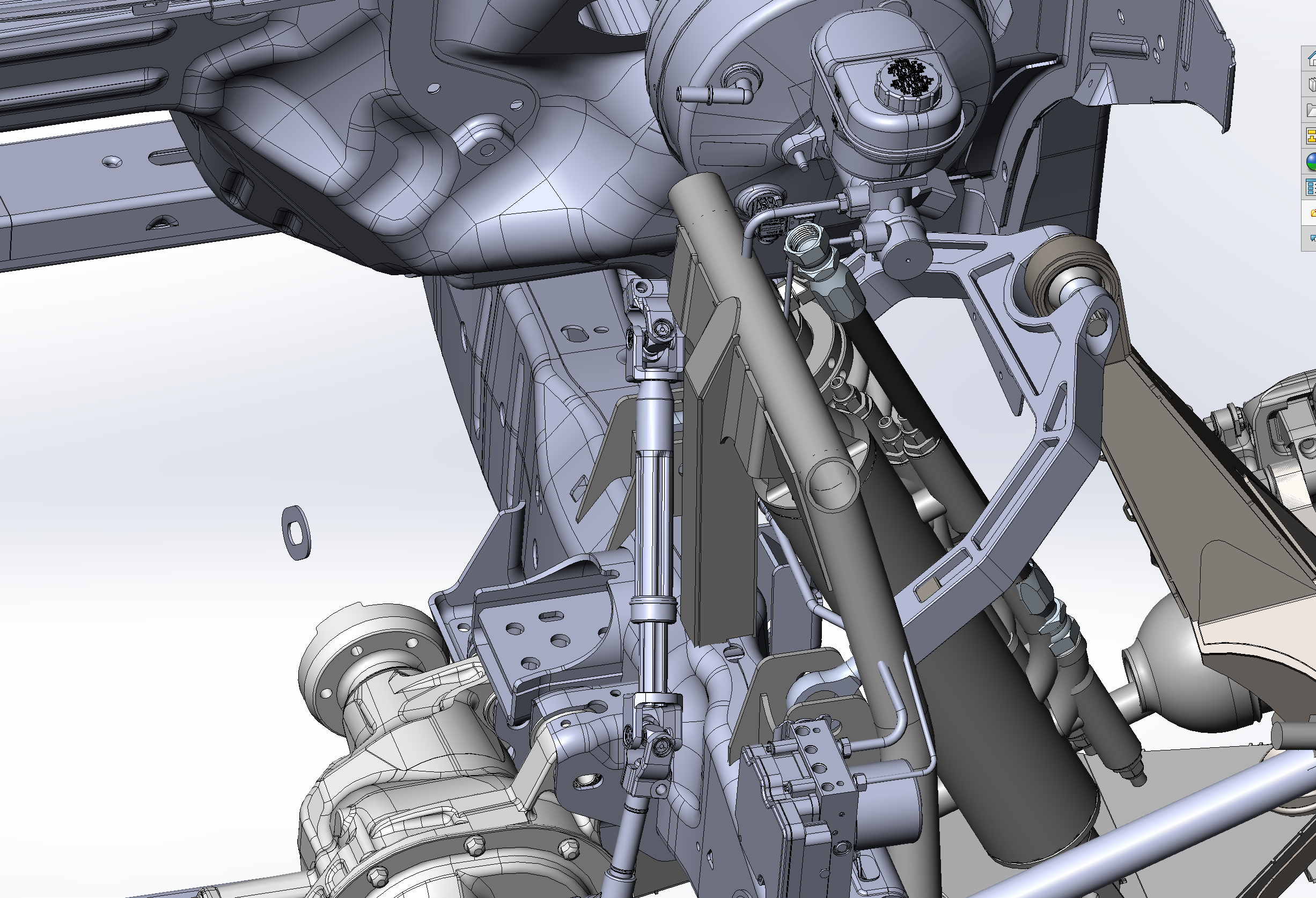 Detailed 3D rendering of the 2017 Up Raptor Long Travel Front Suspension Kit showcasing suspension components and design.