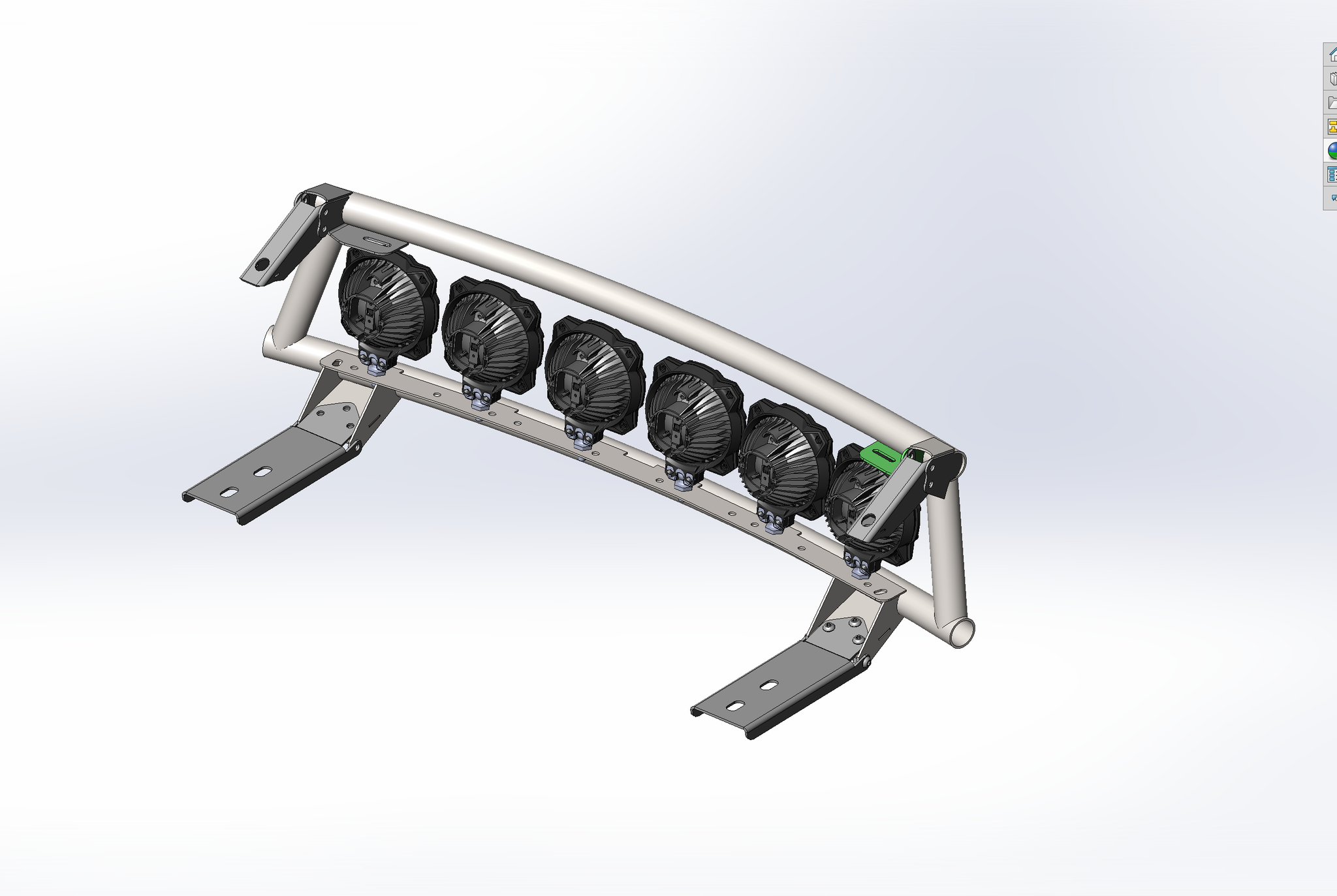 Front bumper light bar mount kit for 2017-2020 Ford Raptor, designed for race trucks, featuring six light mounts.