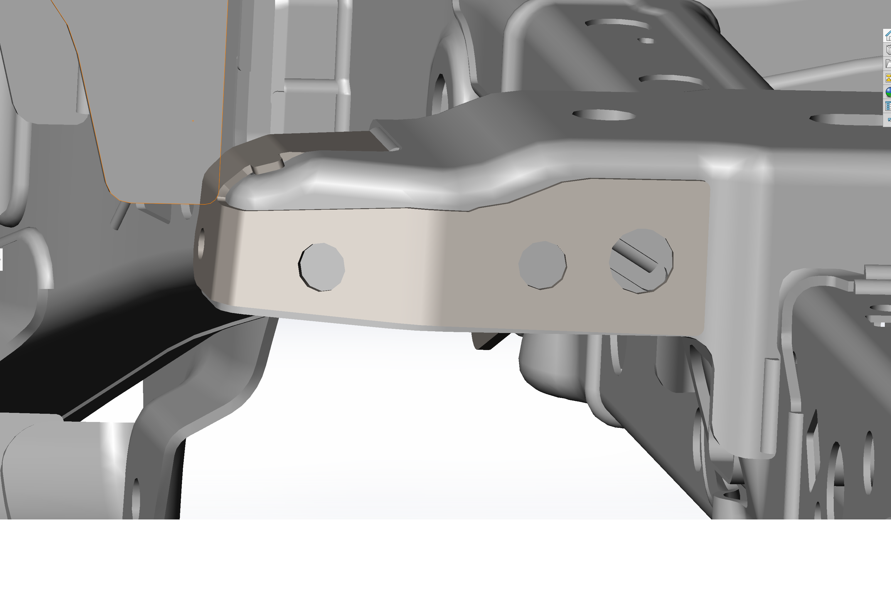 2017-2018 Raptor shock mount reinforcement kit for the driver's side, showcasing a detailed metal design for enhanced durability.
