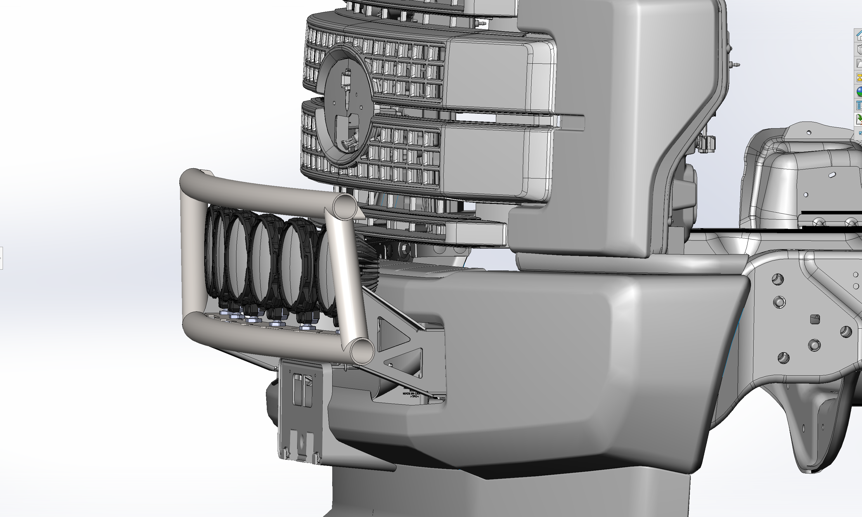 Light mount kit for 2017-2020 Ford Super Duty, designed for stock front bumper installation. Durable and functional design.