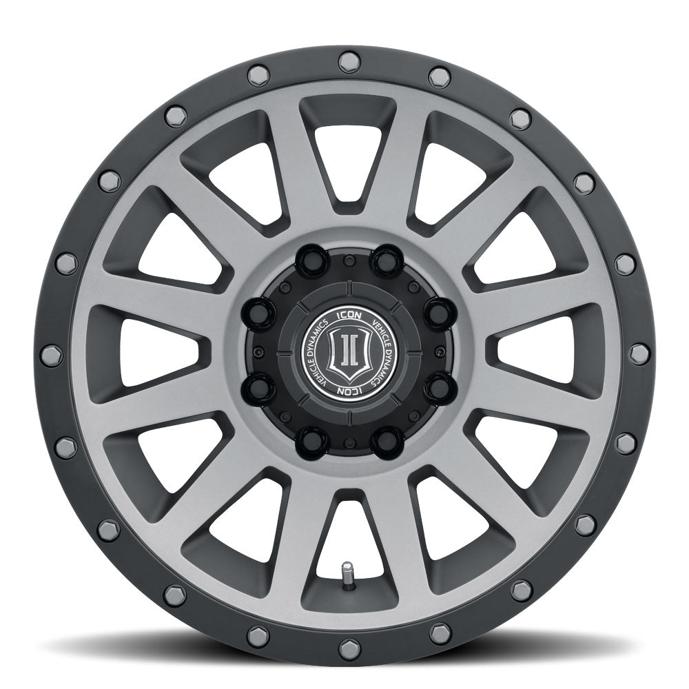 Compression HD 18 X 9 / 8 X 180 12MM Offset 5.5 Inch Backspace Titanium, ICON Alloys