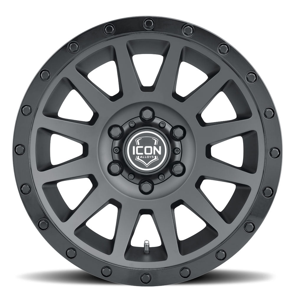 Compression 18 X 9 / 6 X 5.5 25MM Offset 6 Inch Back Space Double Black, ICON Alloys