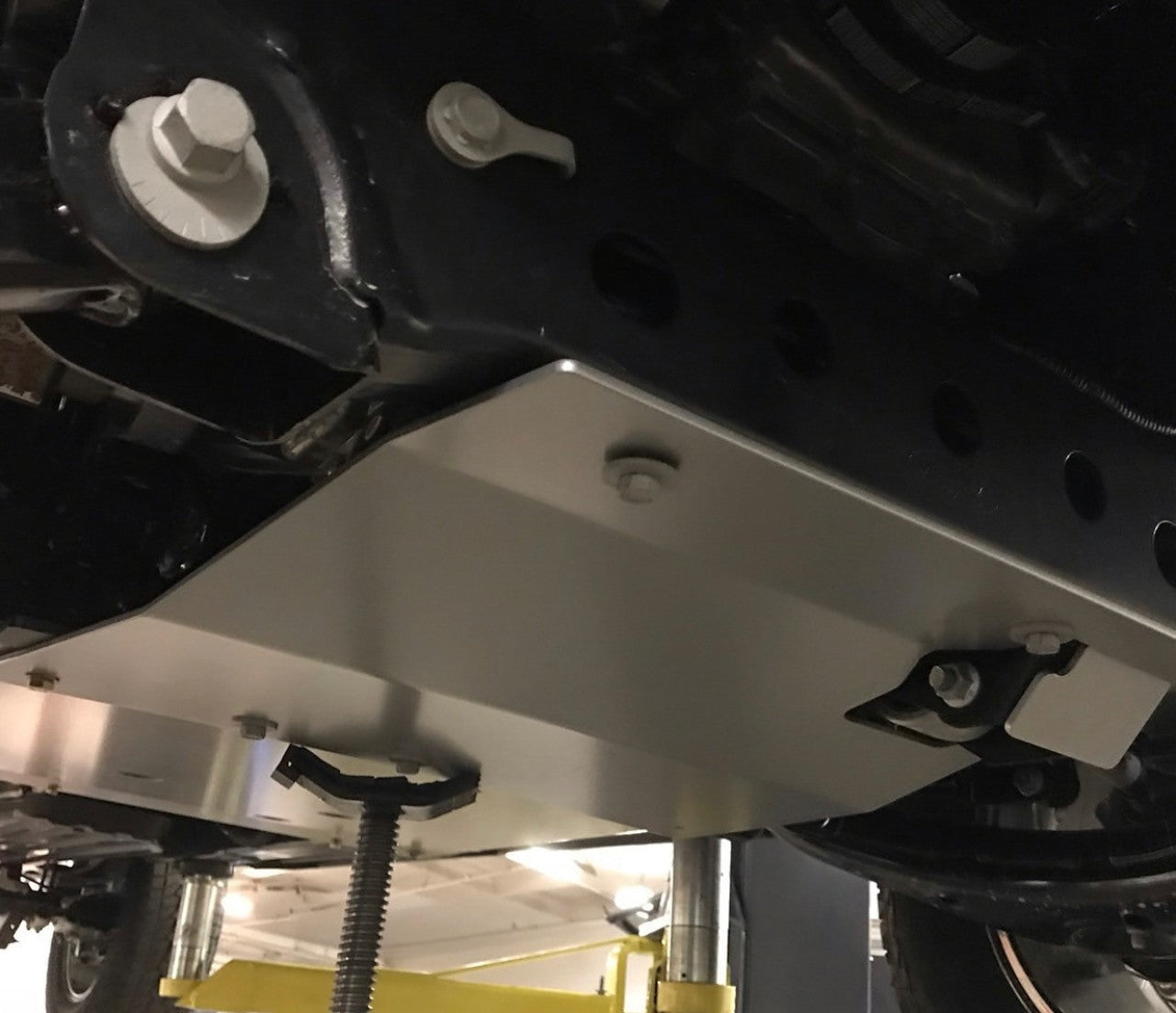 Durable skid plate designed for 2019 and newer Ford Ranger, offering undercarriage protection for off-road adventures.