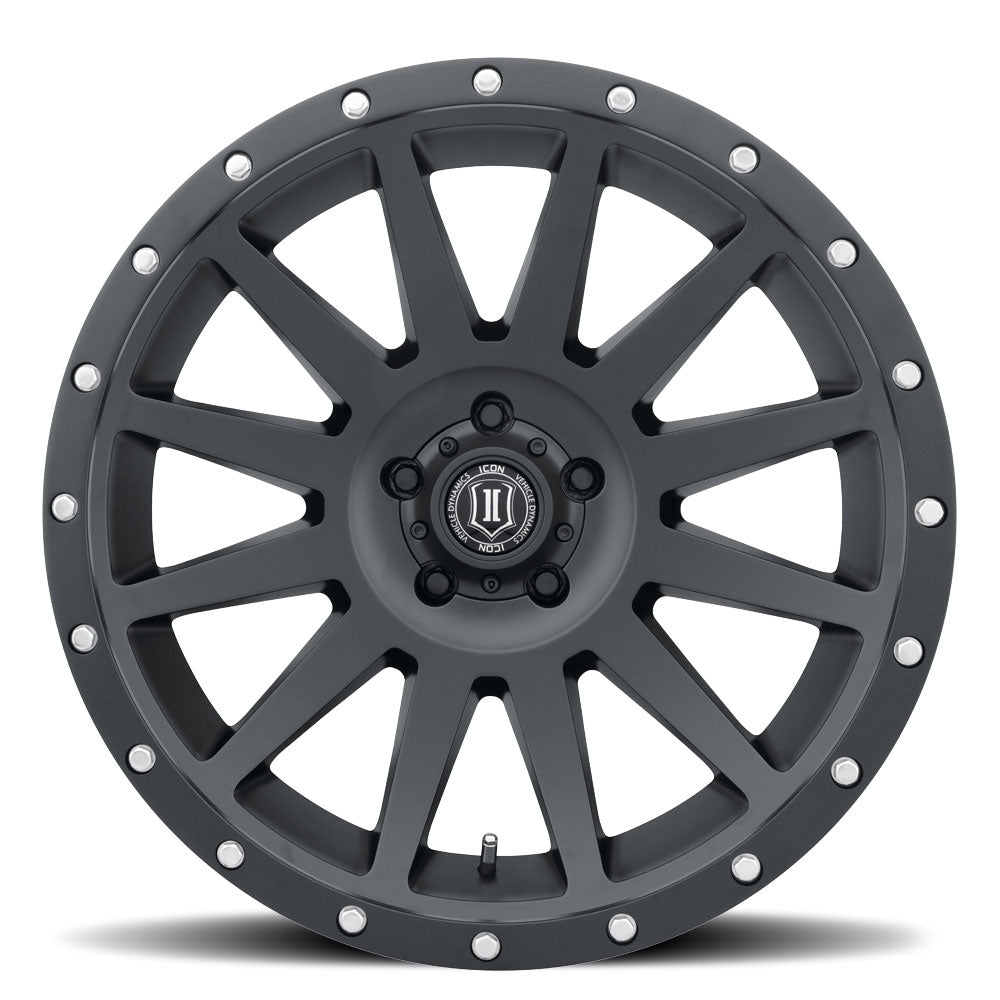 Compression 20 X 10 / 5 X 5 / -12MM / 5 Inch Back Space Satin Black, ICON Alloys
