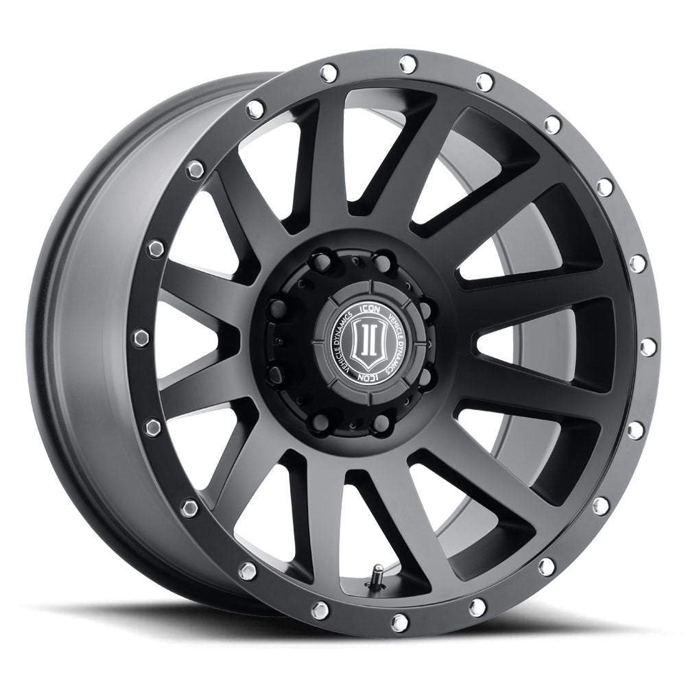Compression 20 X 10 / 8 X 170 -19MM Offset 4.75 Inch Backspace Satin Black, ICON Alloys