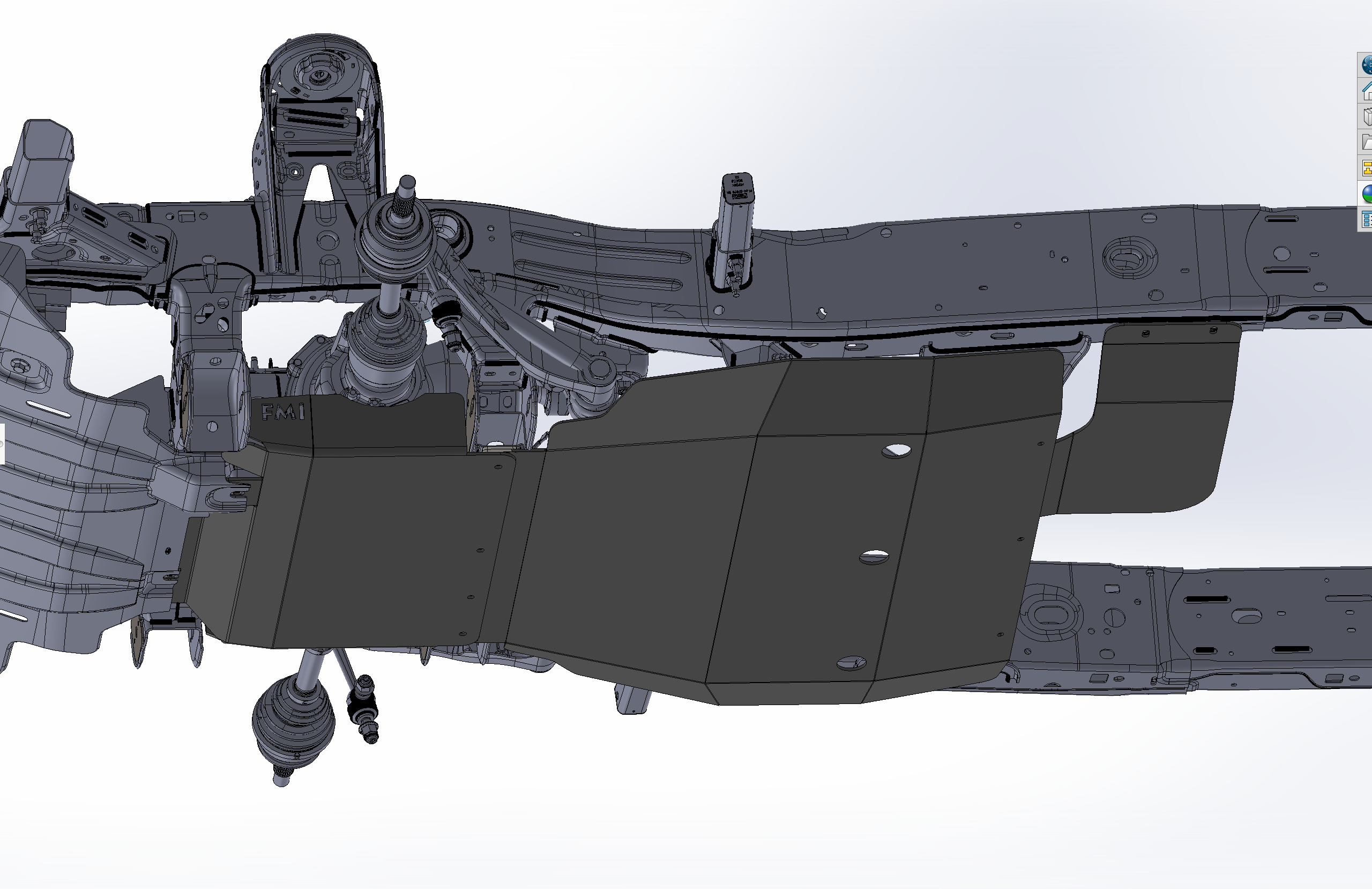 2021 and newer Ford Bronco skid plate design, showcasing protection for undercarriage components and durability.