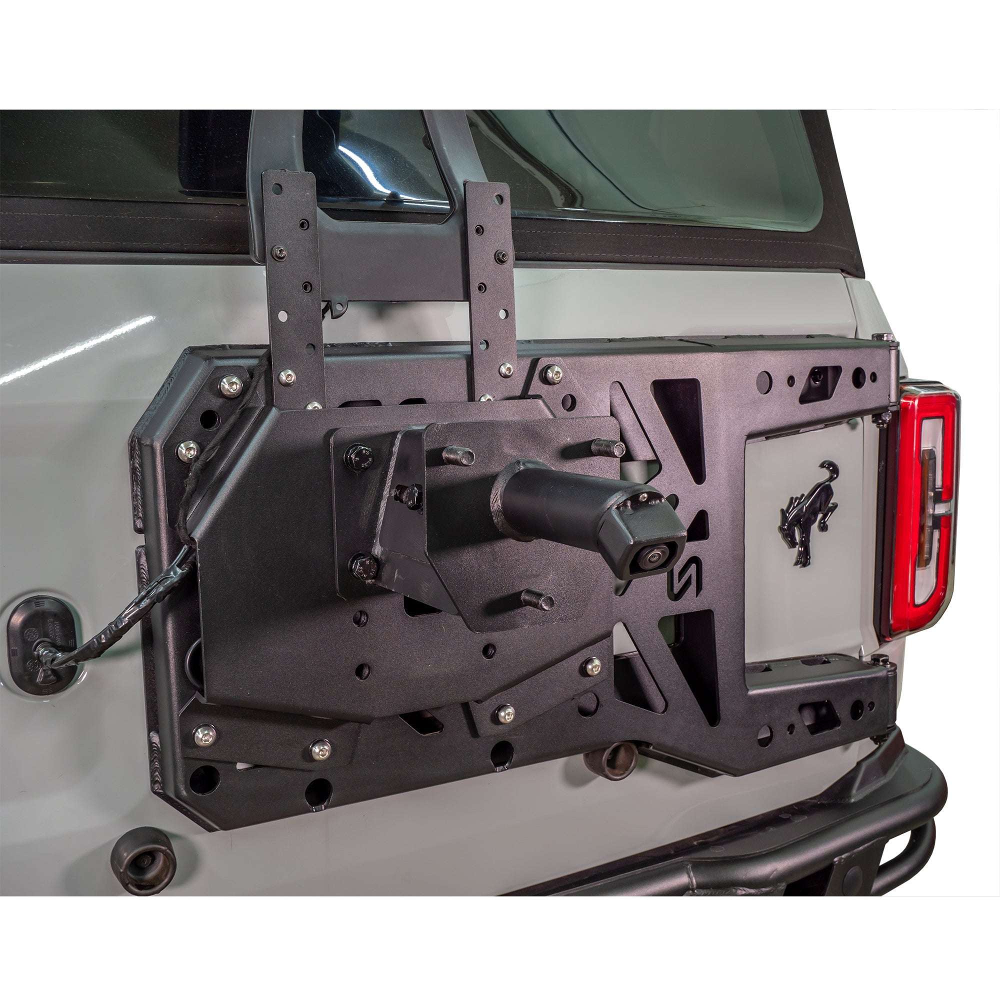 Adjustable Tire Carrier and Camera Mount for Ford Bronco