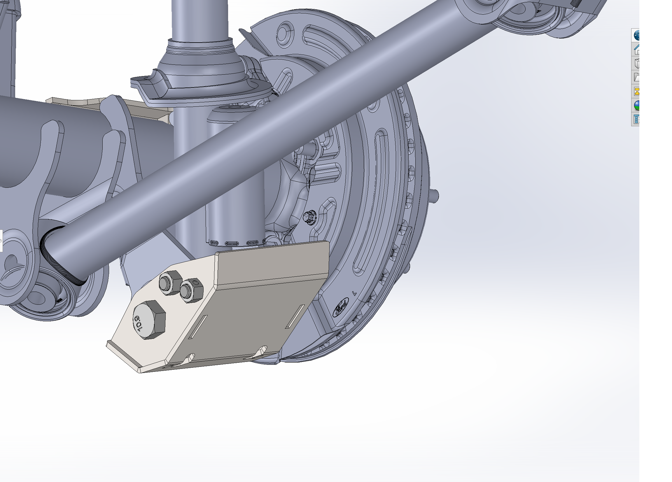 2021+ Bronco rear shock skid kit designed for Squatch and Base Shock, showcasing robust protection for offroad performance.