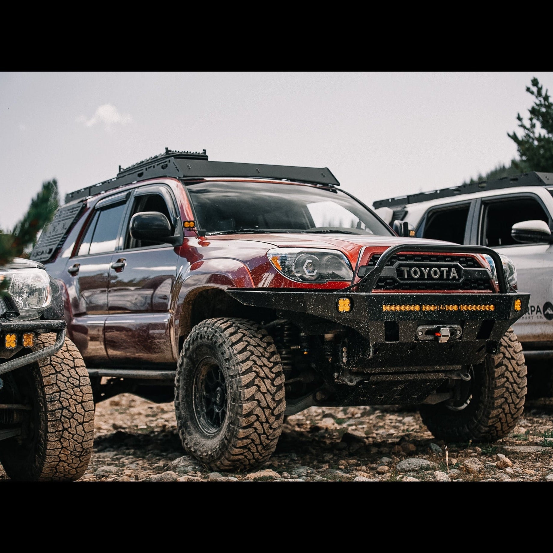 4Runner Overland Series front bumper for 2003-2009 models, showcasing rugged design and off-road capabilities.