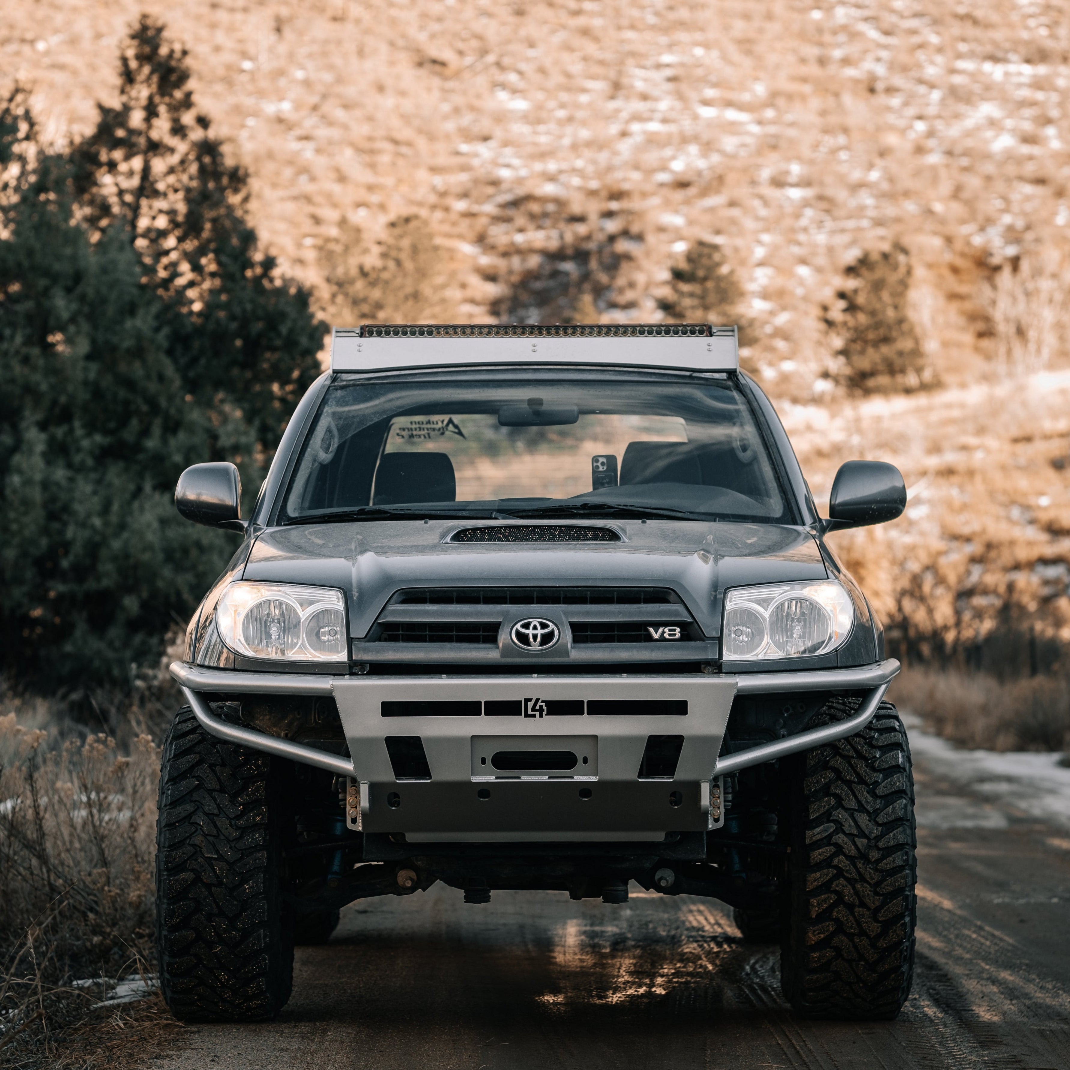 4Runner Hybrid Front Bumper for 2003-2009 models, enhancing off-road capability and rugged appearance.
