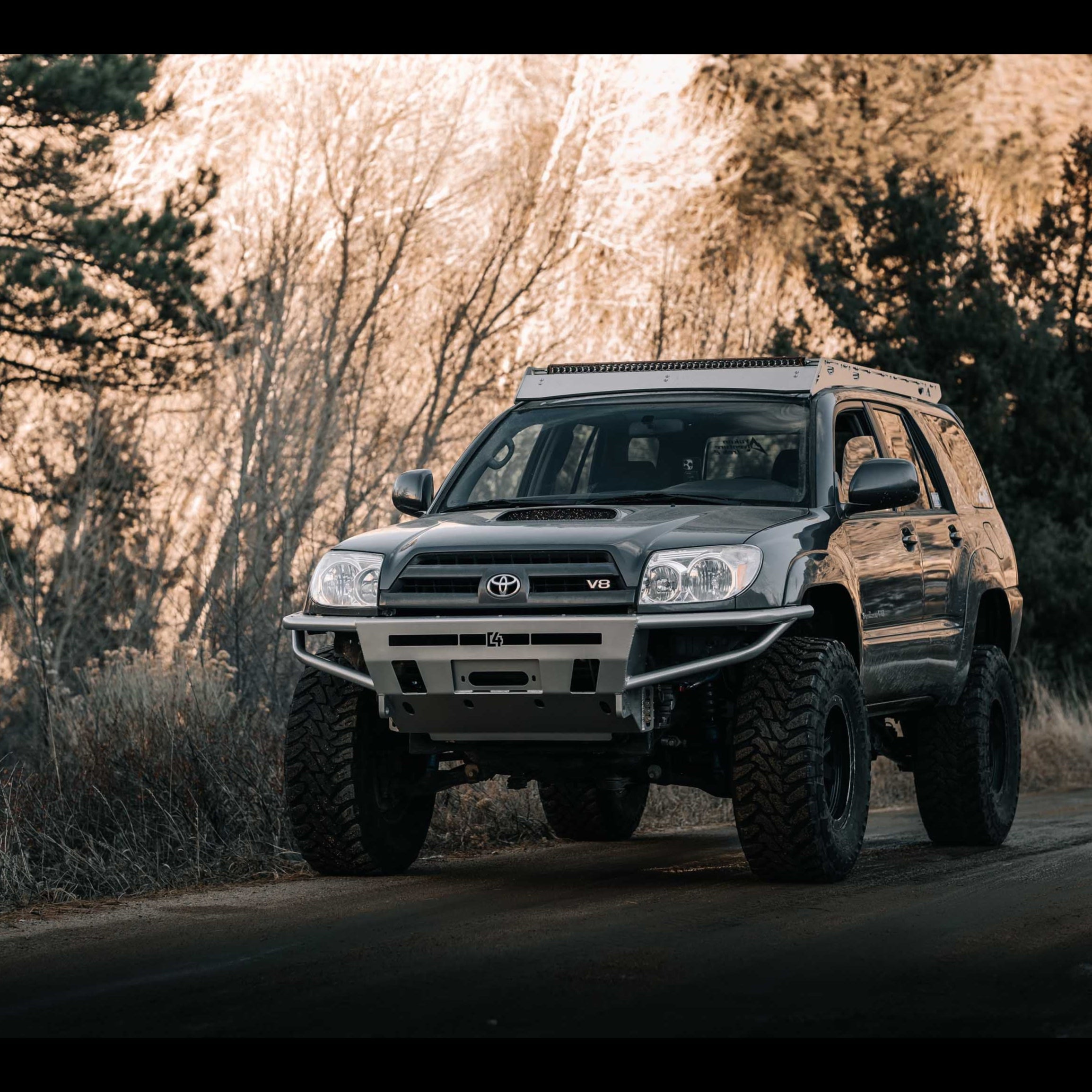 4Runner Hybrid Front Bumper for 2003-2009 models, enhancing off-road capability and rugged appearance. Ideal for adventure.