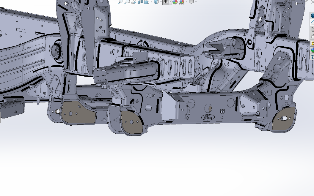 2024 Ranger Raptor lower arm pivot gusset kit with slots, designed for enhanced durability and performance in offroad applications.