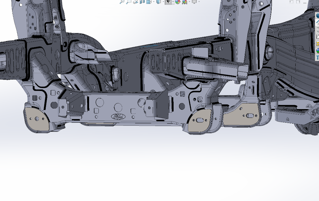 2024 Ranger Raptor lower arm pivot gusset kit with fixed holes and slot delete kit for enhanced vehicle stability.