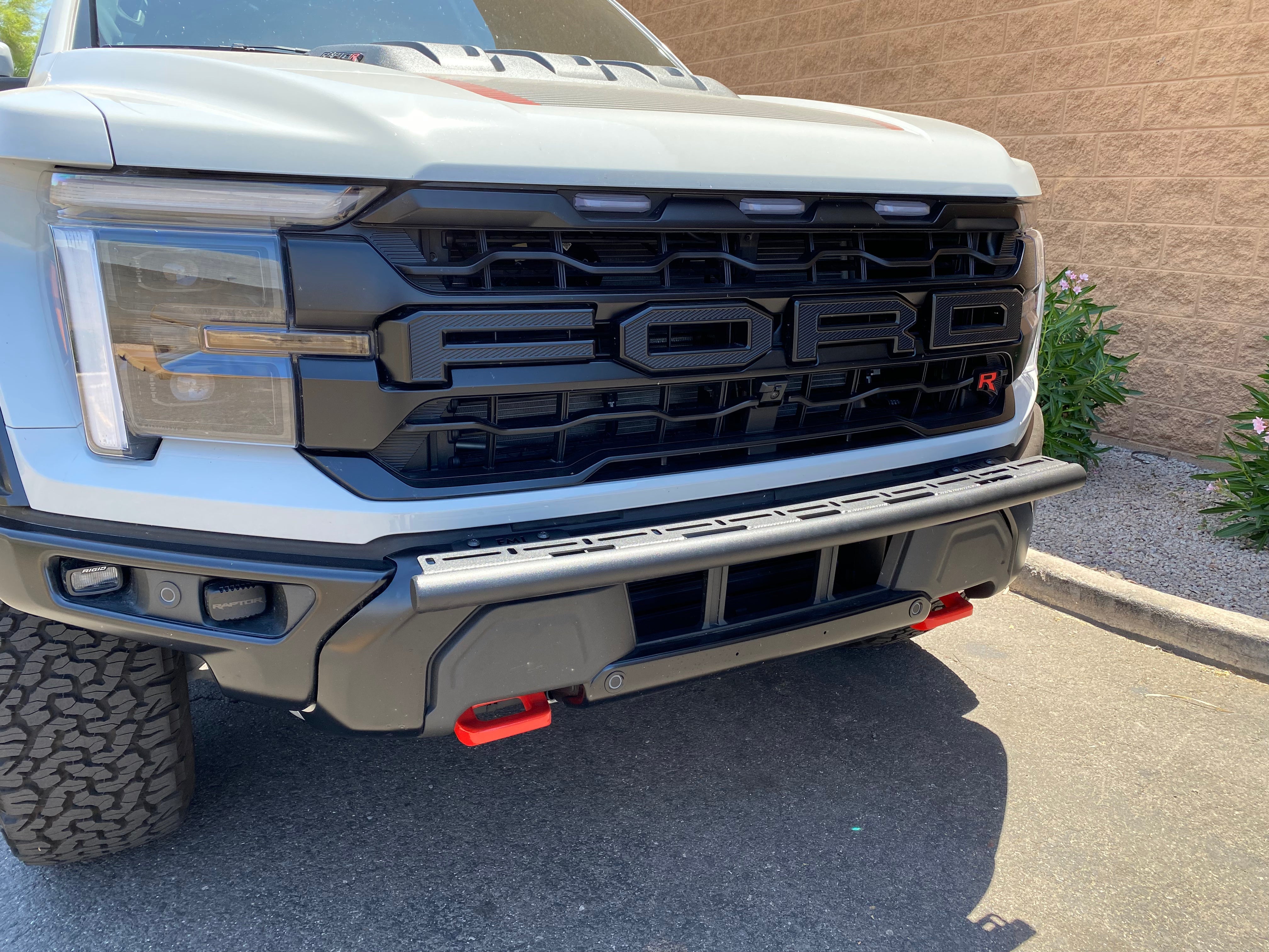 2024 Raptor Front Light Mount Kit for modular bumpers, designed to accommodate any light for enhanced visibility.